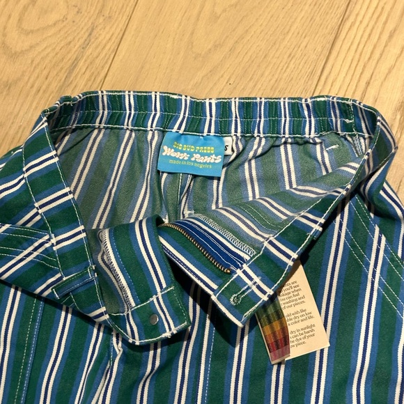 NWT Big Bud Press Work Pants Teal Stripe - Picture 3 of 5